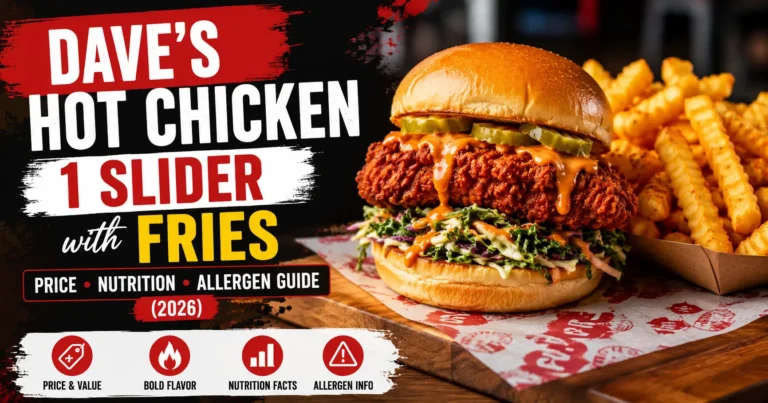 Dave’s Hot Chicken 1 Slider with Fries Price, Nutrition, & Allergen Guide 5 Dave’s Hot Chicken 1 Slider with Fries Price, Nutrition, & Allergen Guide