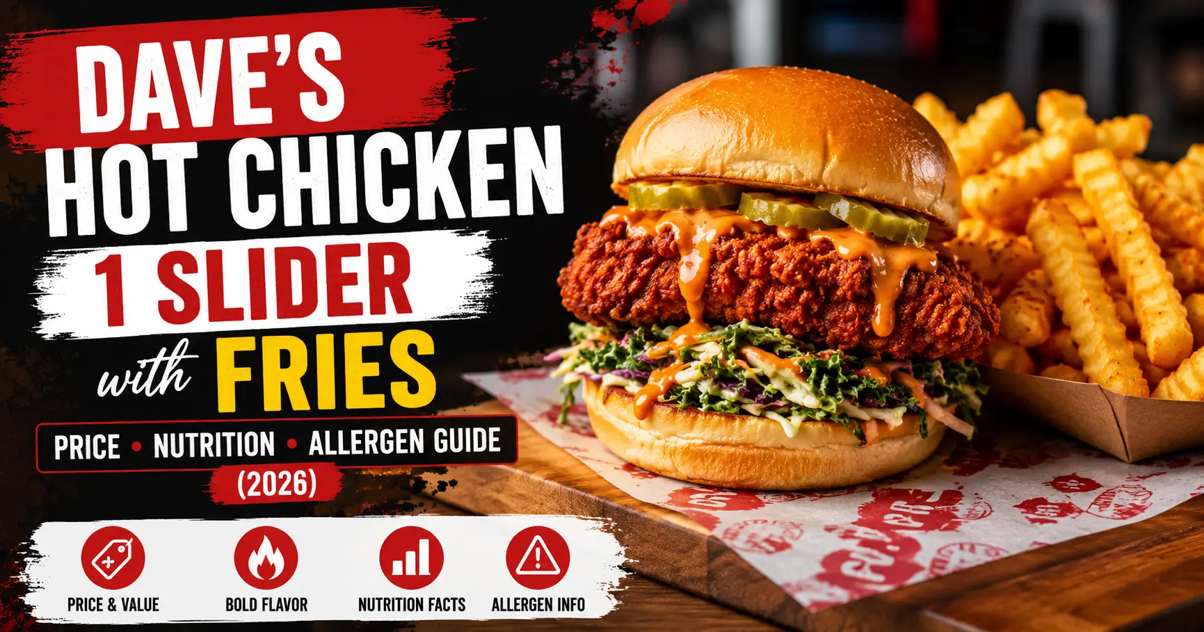 Dave’s Hot Chicken 1 Slider with Fries Price, Nutrition, & Allergen Guide 1 Daves Hot Chicken 1