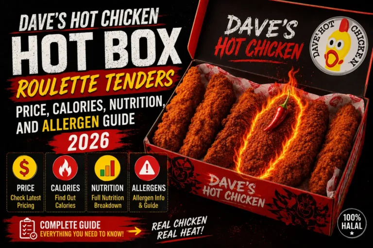 Dave’s Hot Chicken 2 Tenders with Fries Price, Nutrition, and Allergen Guide 4 Dave’s Hot Chicken Hot Box – Roulette