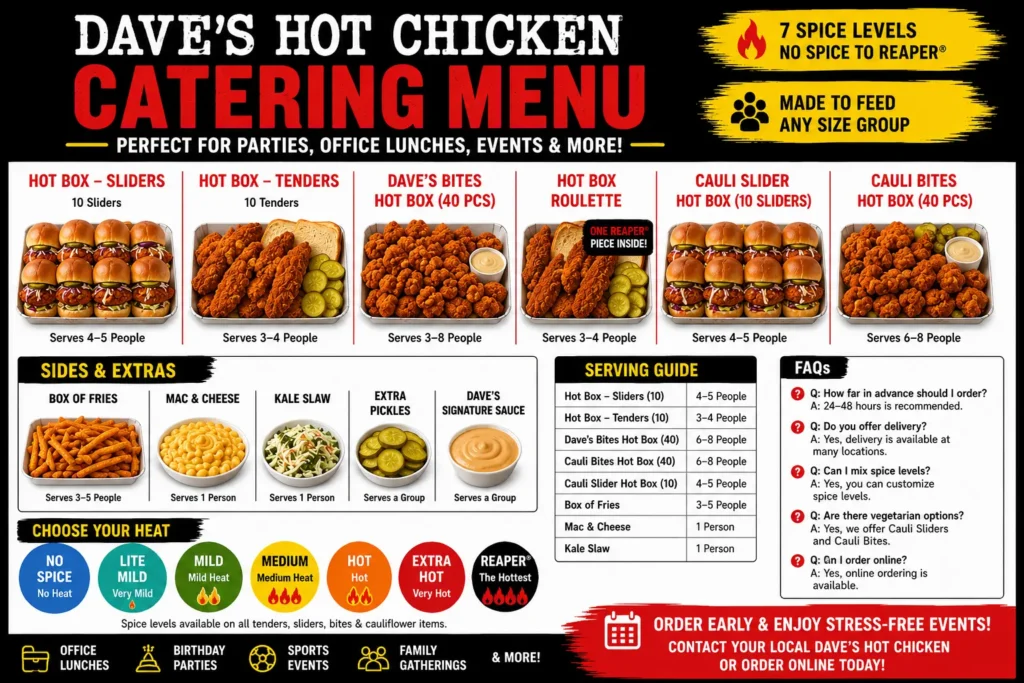 Dave’s Hot Chicken Catering Menu

