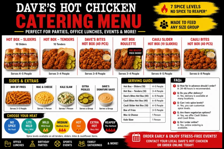 Dave’s Hot Chicken Catering Menu