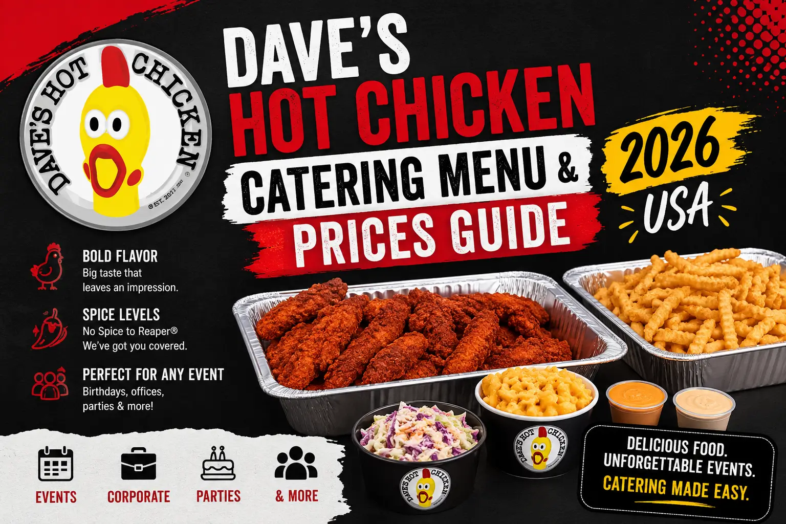 Dave’s Hot Chicken Catering Menu