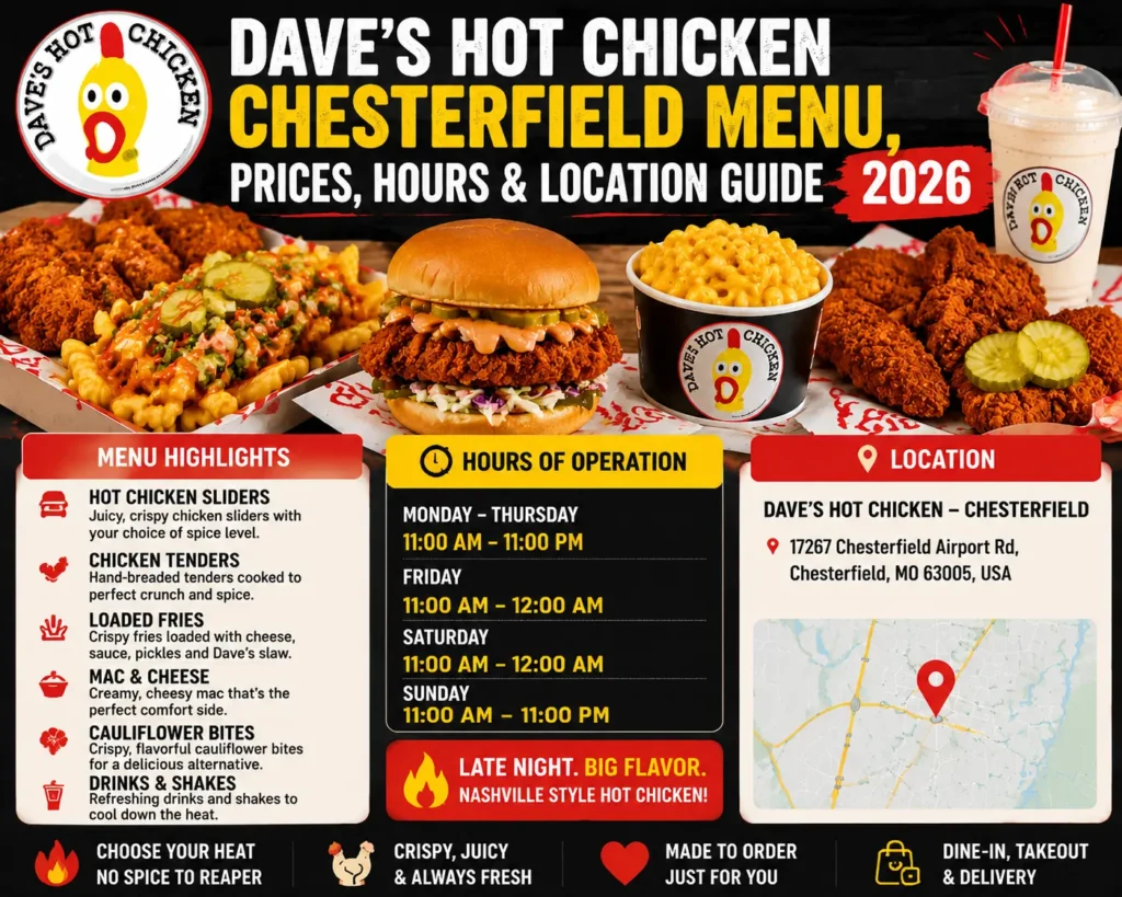 Dave’s Hot Chicken Chesterfield Menu