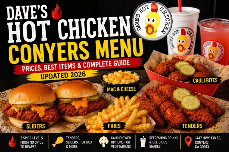 Dave’s Hot Chicken Conyers Menu, Location, Hours & Reviews (Guide 2026) 1 Dave’s Hot Chicken Conyers menu,