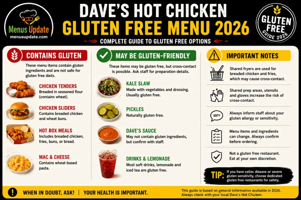  Dave's Hot Chicken Gluten Free Menu