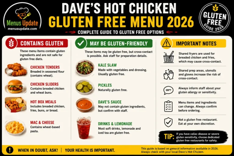 Dave's Hot Chicken Gluten Free Menu
