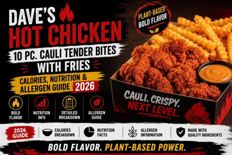 Dave’s Hot Chicken 10 pc. Cauli Tender Bites with Fries Price, Calories, Nutrition and Allergen Guide 2026 6 Dave’s Hot Chicken