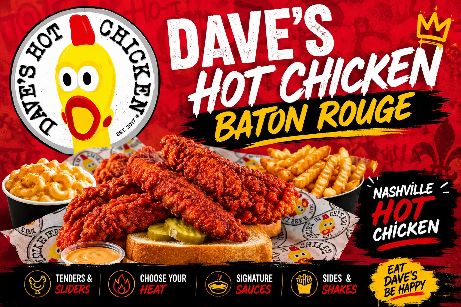 Dave’s Hot Chicken Baton Rouge Menu